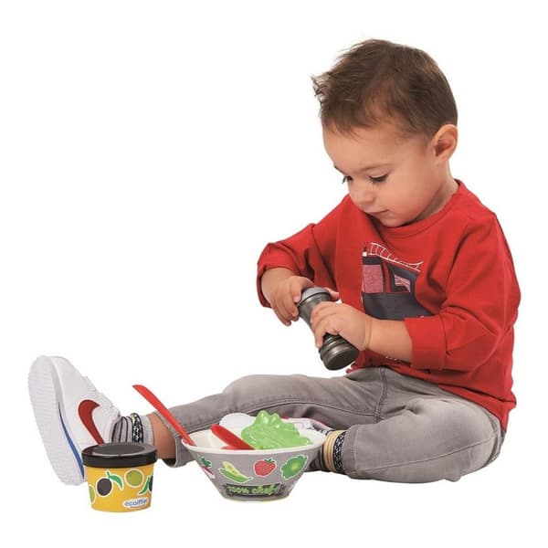 Ecoiffier Salad Playset 21-Piece - Includes Salad Spinner and Vegetables
