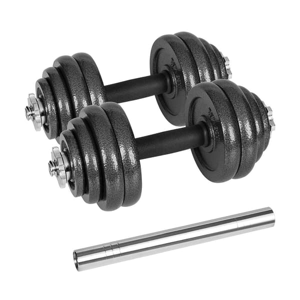 REBEL ACTIVE Adjustable Dumbbells Set 30 kg with Bar in Case