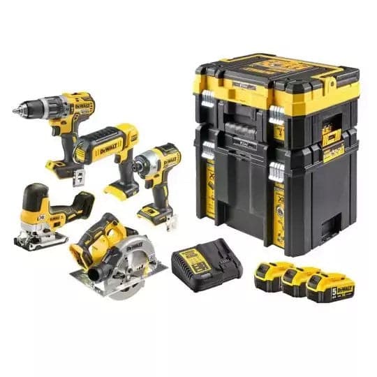 DeWALT Cordless Power Tool Combo Kit 18V DCK500P3T with 5 pcs and Batteries