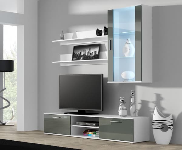 Cama TV Stand SOHO 180 White/Grey Gloss