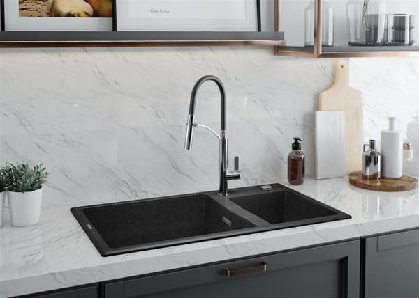 Deante GERBERA-30 Kitchen Faucet Pull-Out Spout Chrome/Black