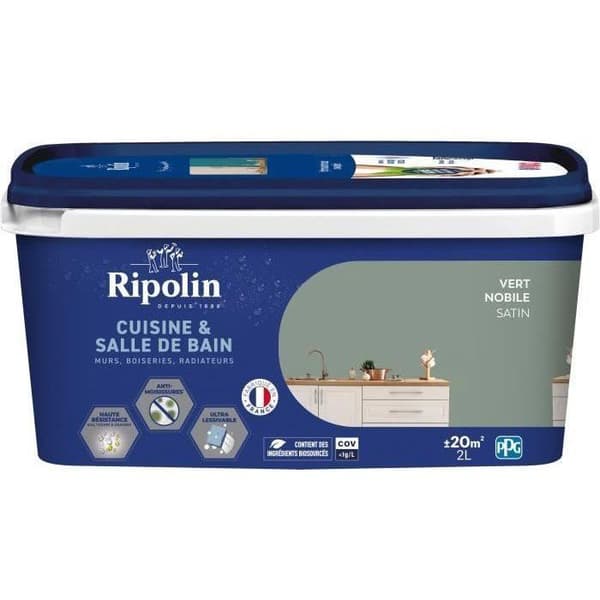 Ripolin Kitchen and Bathroom Paint - Nobile Green - 2 L