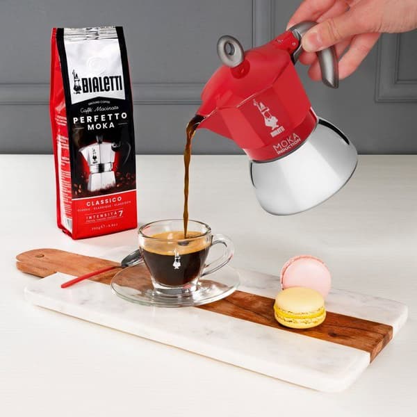 BIALETTI Italian Coffee Maker - MOKA Induction - 2 Cups - 100 ml - Red
