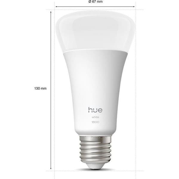 A67 Connected LED Bulb - PHILIPS HUE - Warm White Light - 2700K - E27 Base - 13.5W - 1600 Lumens