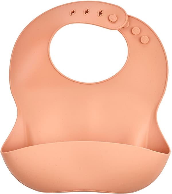 THERMOBABY - Silicone Bib with Catcher - Peach