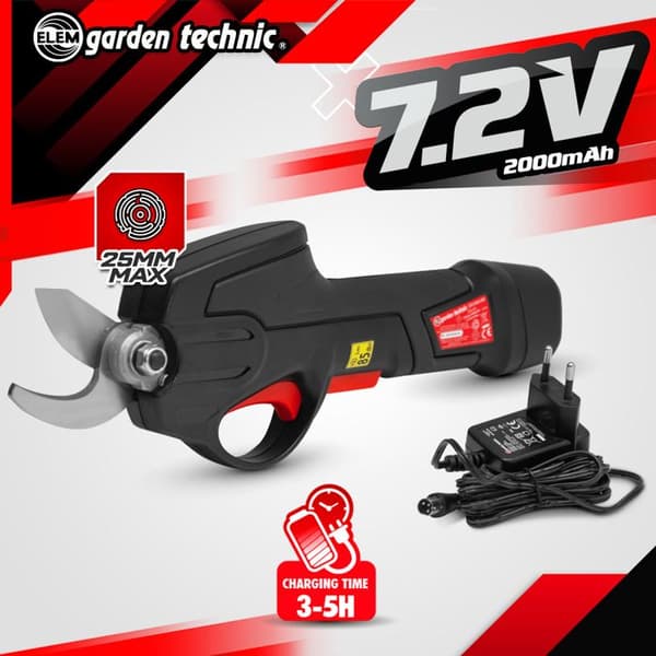 ELEM Rechargeable Pruning Shears - CS7.2VLI-24I - 7.2V Lithium