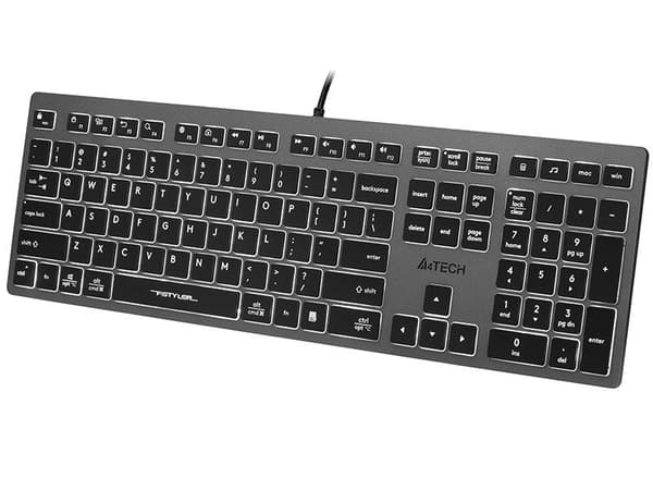 A4Tech FSTYLER FX60H Neon Backlit Keyboard USB QWERTY Black Grey