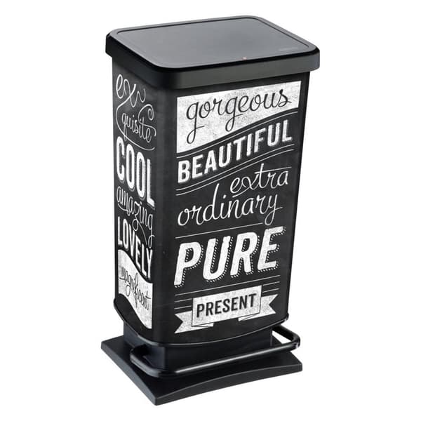 Rotho Paso Hipster Pedal Bin 40 L Black