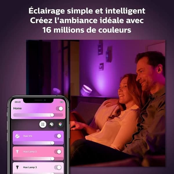 Philips Hue White & Color Ambiance Iris Lamp, Bluetooth Compatible, Black