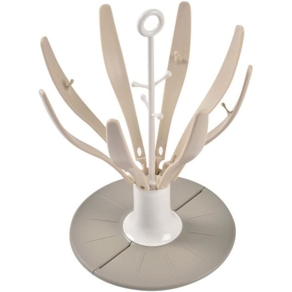 BEABA Flower Collapsible Bottle Drying Rack - Holds up to 8 bottles - Clay