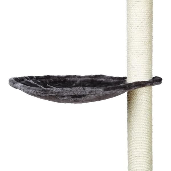 TRIXIE Hammock - XL Cat Scratching Post Hammock - Platinum Grey Plush - 40 cm Diameter