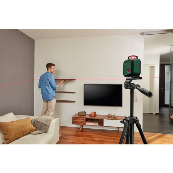 BOSCH PLL 360-1 Line Laser - Includes user manual, protective case, and batteries