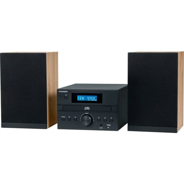 THOMSON Micro Hi-Fi System - Bluetooth, Radio, CD, MP3, USB, DAB - Wood and Black