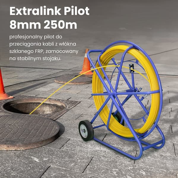 Extralink Pilot Cable Puller 8 mm 250 m FRP Fiberglass Yellow EX.30905