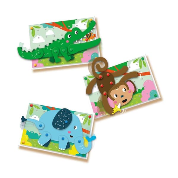 SES Creative Mosaic Pinboard Animals - Interactive Craft Set for Kids