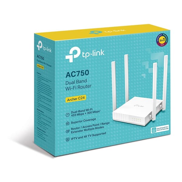 TP-LINK ARCHER C24 Wireless Router Fast Ethernet Dual-band White