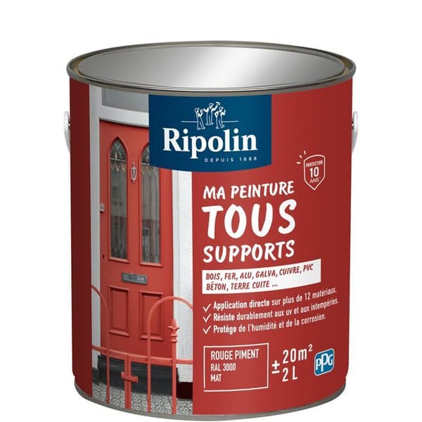 Ripolin Multi-surface Paint - Chili Red - Matte - 2 L