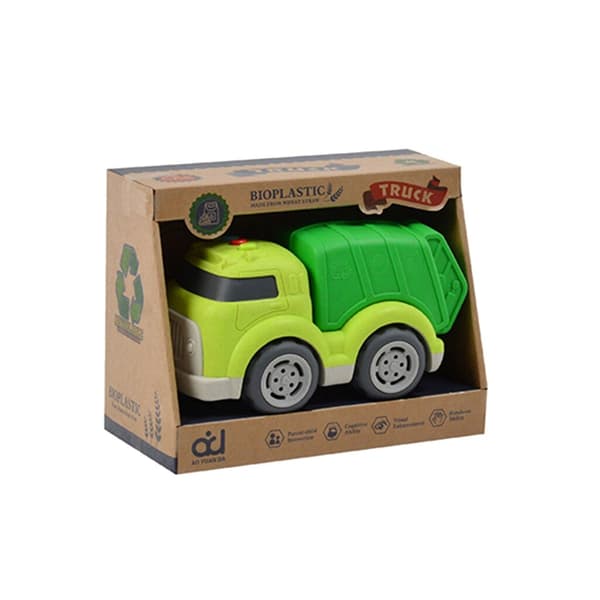 Bioplastic Garbage Truck 18 cm Green