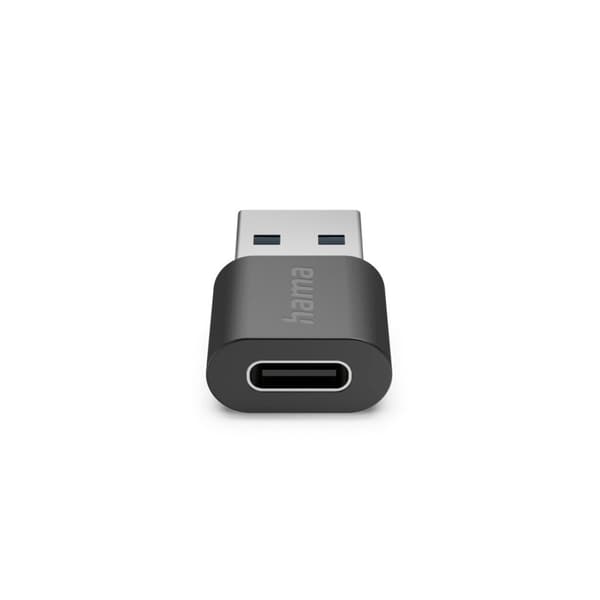 Hama USB Adapter USB A Plug to USB C Connection USB 3.2 GEN2 10 Gbit/s Black
