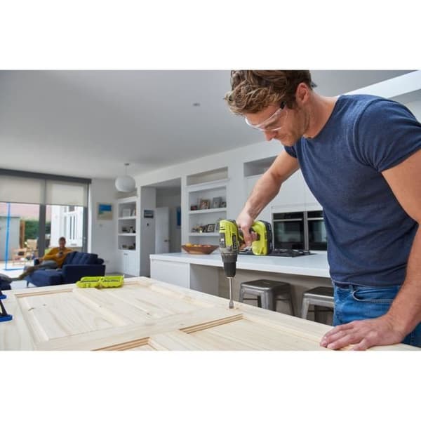 RYOBI 3-Tool Set: R18DD3 Drill/Driver, 115 mm Angle Grinder, Jigsaw, 2 Batteries & Charger