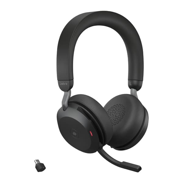 GN Jabra Evolve2 75 Headset On-Ear Bluetooth Wireless Active Noise Cancellation Link380a