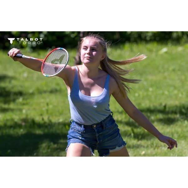TALBOT TORRO Badminton Set - 4 Fighter - 4 Rackets - 3 Synthetic Shuttlecocks