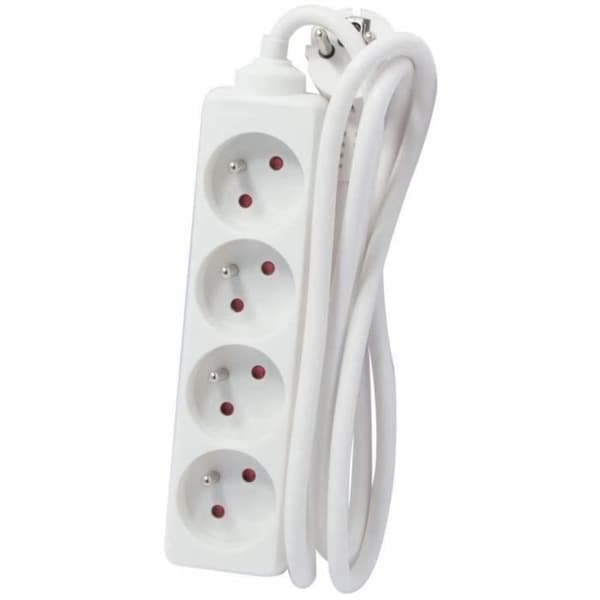 CHACON 4-Outlet Power Strip - 16A - 5 m - White