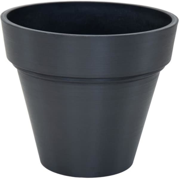 MEGA COLLECTIONS Flower Pot - Ecostone Planter - Ø 35 cm - H 30 cm - Black