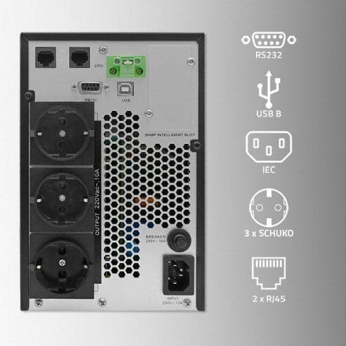 Qoltec Uninterruptible Power Supply UPS 2kVA 2000W LCD EPO USB Online