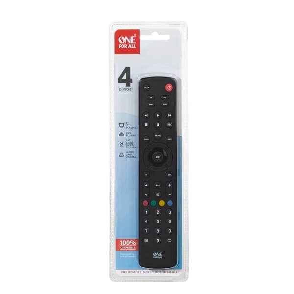 One For All Universal Remote Control for 4 Devices - URC 1240 Urc1240