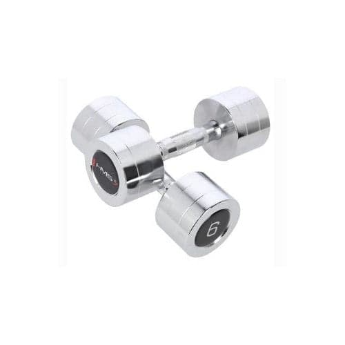 HMS Chrome Dumbbells 2x6 kg, Chrome Steel, Textured Handle CHD06
