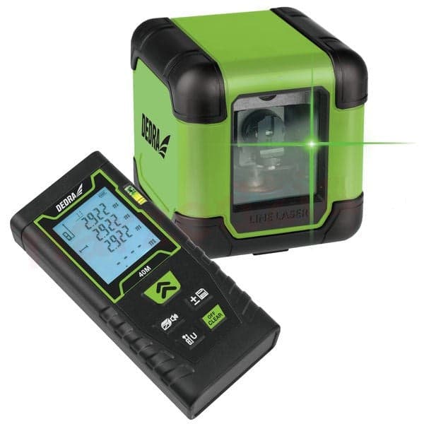 DEDRA Cross Line Laser Set Green + 40 M Laser Rangefinder MC0920