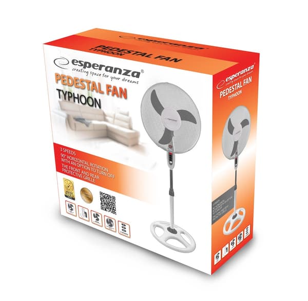 Esperanza Standing Fan 16'' White and Gray EHF002WE
