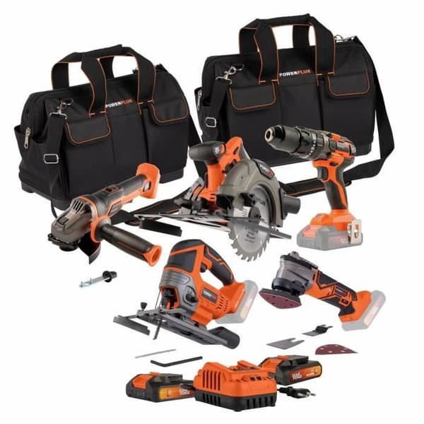 DUAL POWER 5-Piece Tool Pack - 20V Drill/Driver, Angle Grinder, Multi-Tool, Circular & Jigsaw Saws