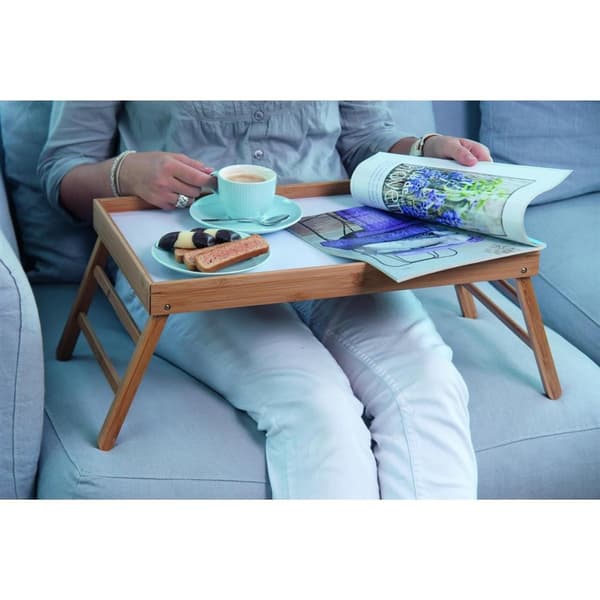 Bamboo Foldable Tray 50x30 cm Brown/White