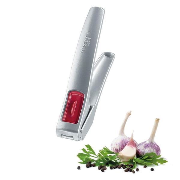 Westmark Garlic Press - Silver/Red - Easy to Use and Clean