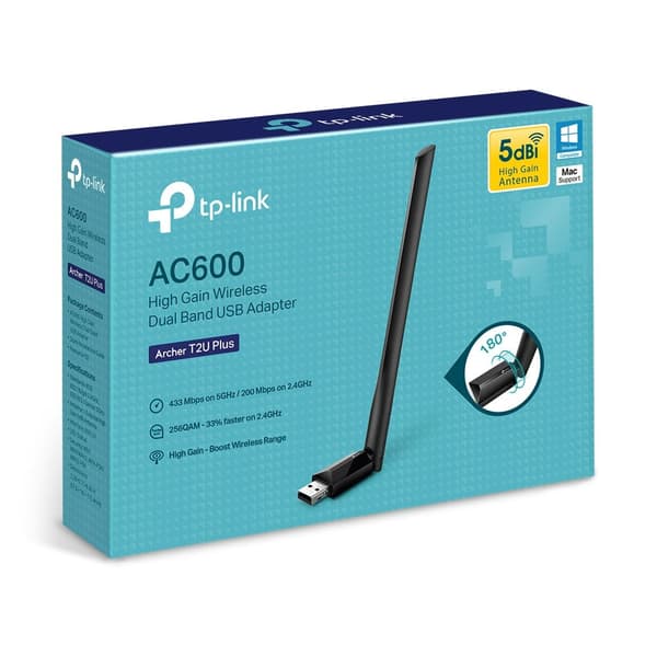 TP-Link Archer T2U Plus AC600 Dual Band USB Adapter