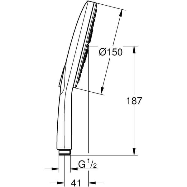 GROHE Vitalio SmartActive 150 Hand Shower - 3 Spray Patterns - Chrome 3-jet