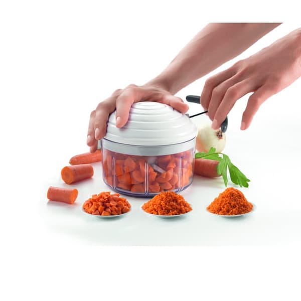 Metaltex Rotomac Vegetable Chopper - White/Transparent - Manual Kitchen Tool