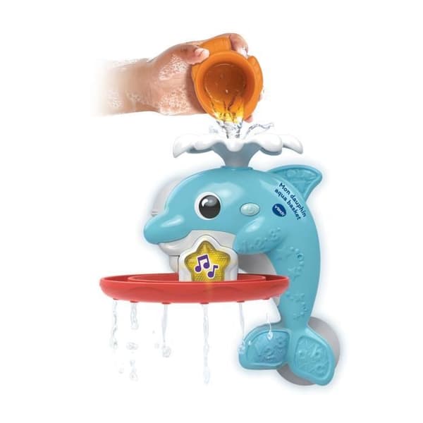 VTECH-MY DOLPHIN AQUA-BASKET Bath Toy, Suction Cup Attachment