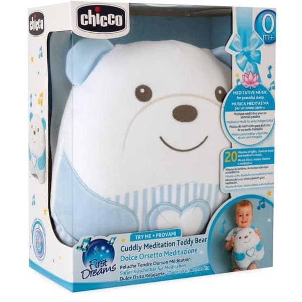 CHICCO - Soft Plush Teddy Bear - Blue - From Birth