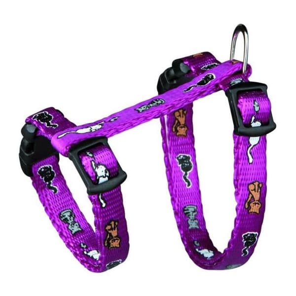 Kitten Harness Nylon Adjustable 21-34 cm Various Colors with Fastening Clips