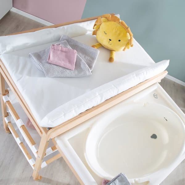 ROBA Extendable Changing Table with Bathtub - BABY POOL - Natural Wood