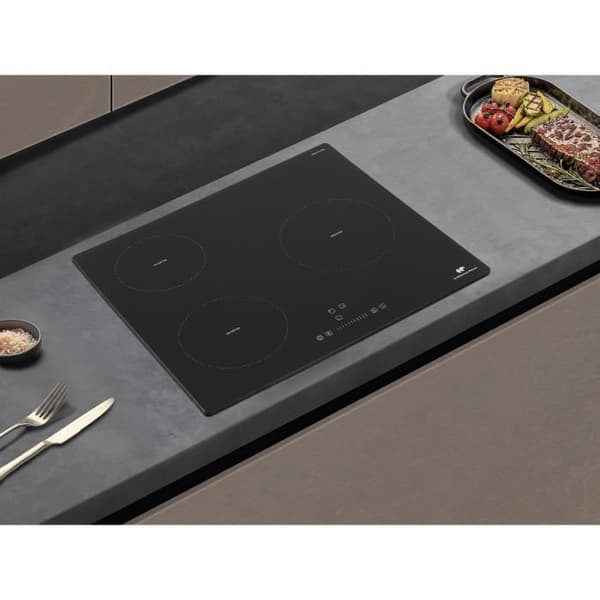 CONTINENTAL EDISON Induction Hob - 3 Burners - 6200W - 59 x 52 cm - Black