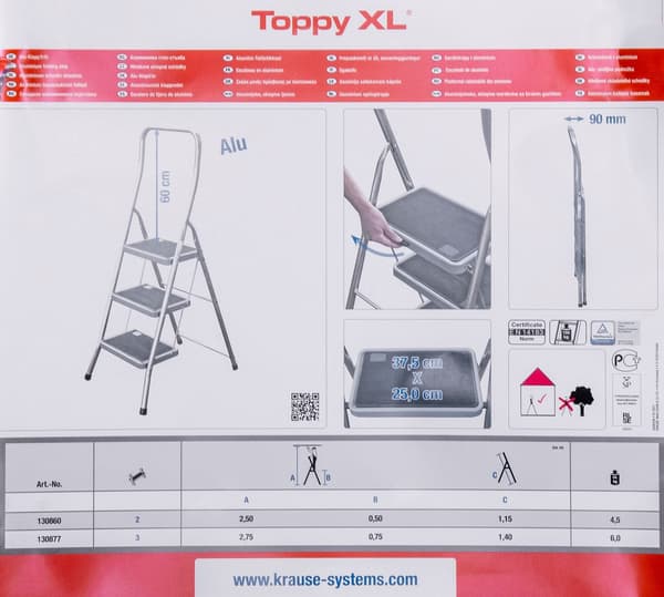 Krause Folding Step Toppy XL Silver