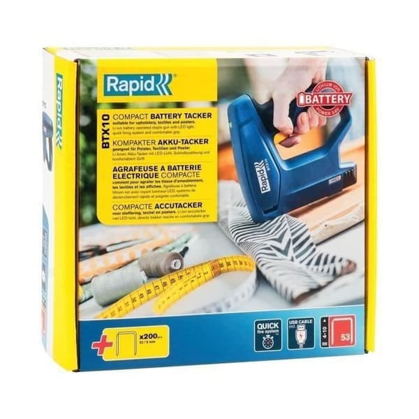 Electric Stapler - RAPID - BTX10 - Cordless - For #53/6-10 mm Staples