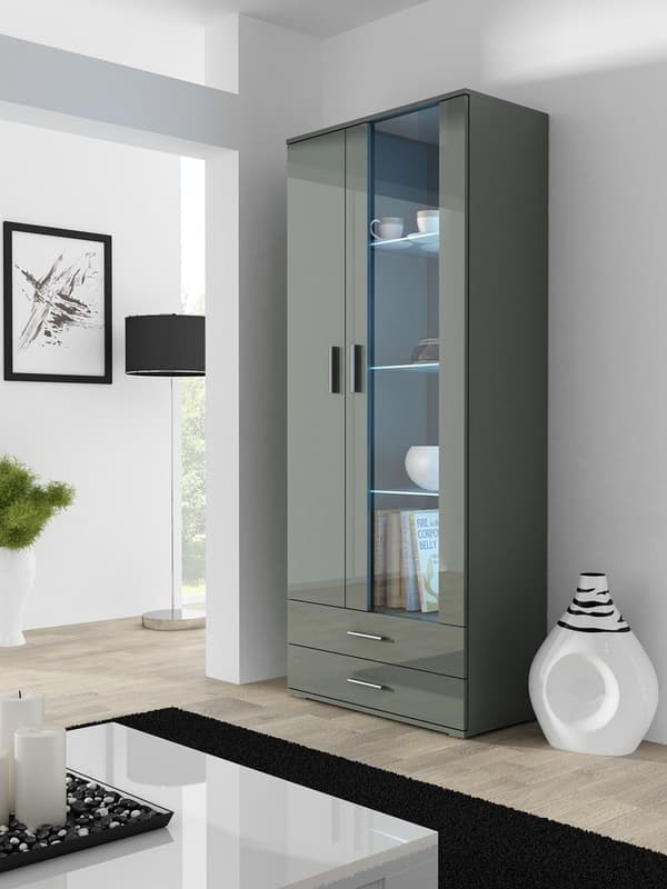 Cama Display Cabinet SOHO S6 2D2S Grey/Grey Gloss