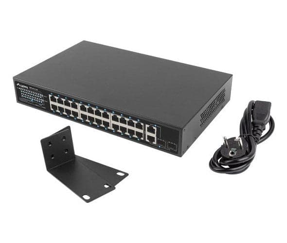 Lanberg Switch 24X 100MB DSP+/2X Combo Rack 19" 250W RSFE-24P-2C-250