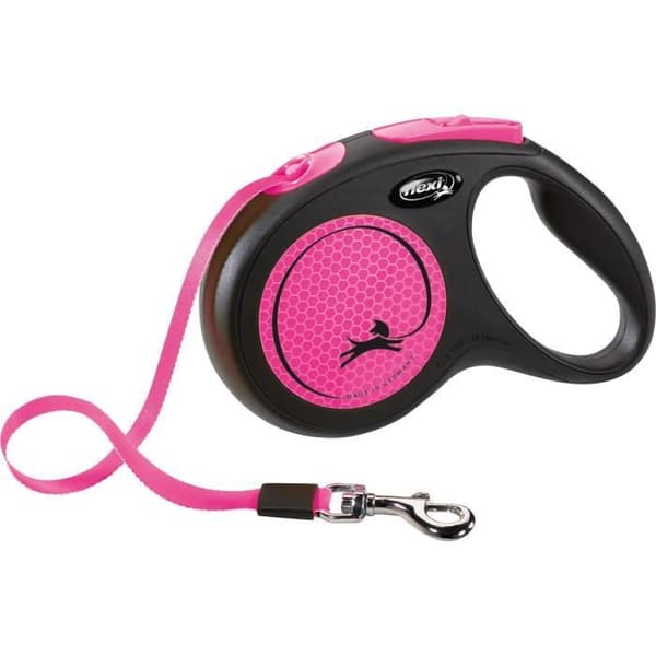 TRIXIE Flexi New NEON Webbing Leash 5 m Fluorescent Pink