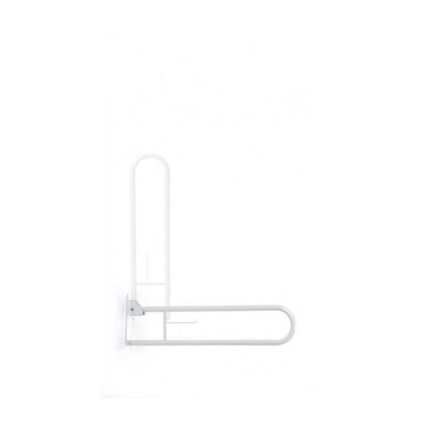 Hinged Toilet Handrail Bathroom Handle - White - 130 kg Max Load